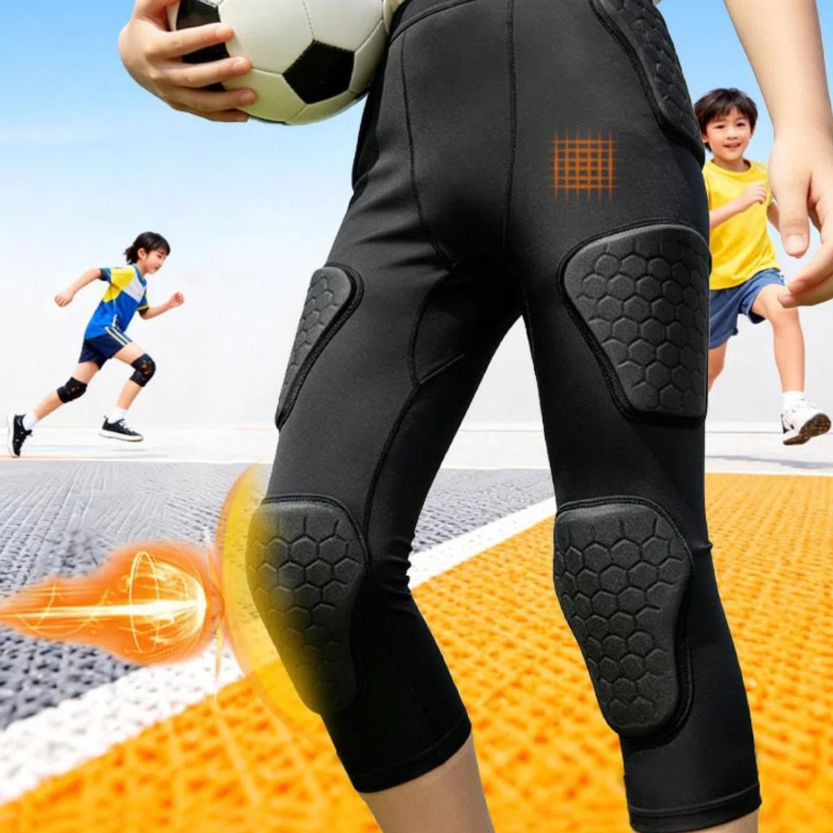 Pantaloni Da Softball Bambini Imbottitura EVA Protezione Impatto Tessuto Traspirante Cuciture Resistenti Elasticità Comfort Adatti per Allenamento Spo