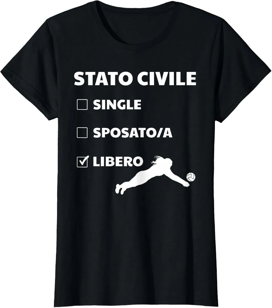 Pallavolo Libero Pallavolista Volley Divertente Maglietta