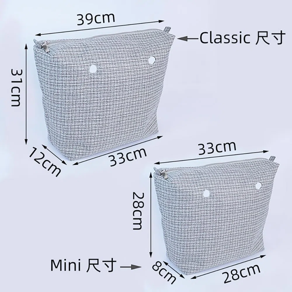 nuovo 1 Pc Classico Mini Lino Organizer Tessuto Panno Interno Fodera Inserto per Obag Standard O bag Borsa Accessorio (Modello 3,Mini)