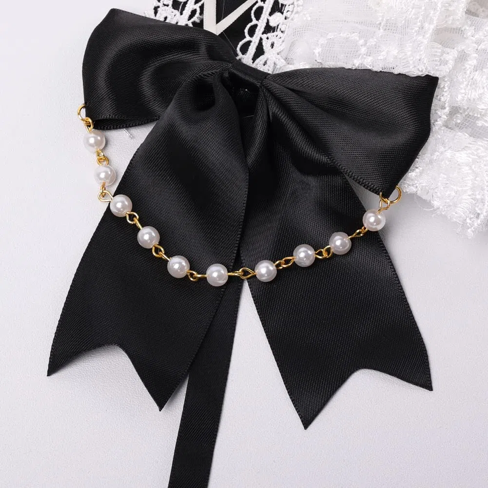 COSDREAMER Copricapo da ragazza Lolita Copricapo da cameriera Cosplay Copricapo da fiore in pizzo