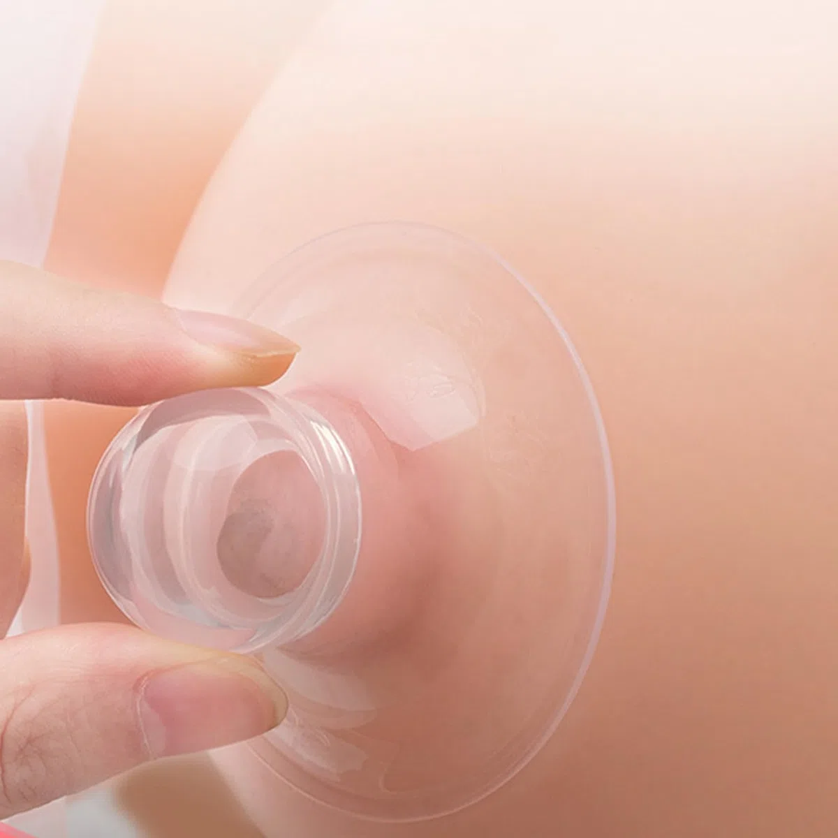 2 ventose per capezzoli, correttore per capezzoli trasparente in silicone morbido, facile da pulire per pressione di forma piatta timida invertita Ventose per uso diurno e notturno per pi