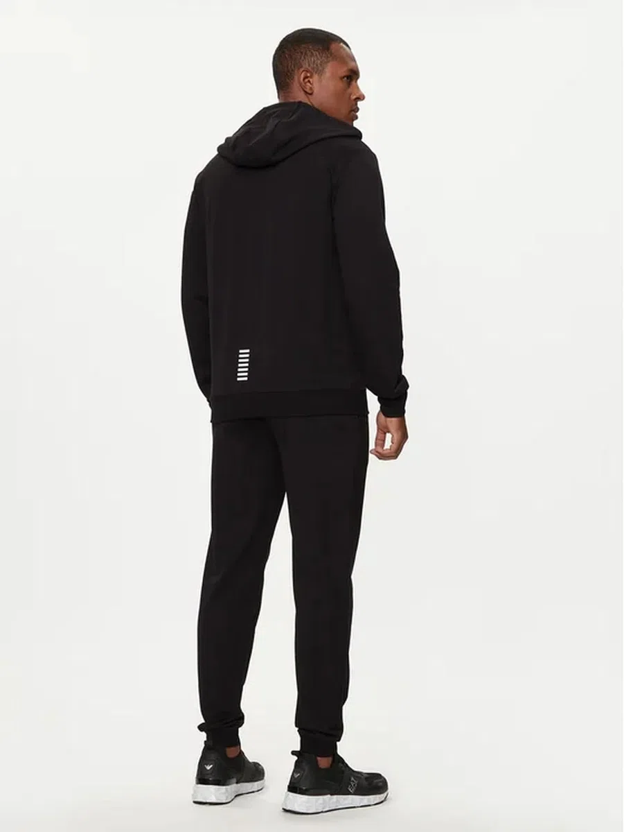 EA7 Uomo Tuta Con Cappuccio Zippe, Nero/Oro