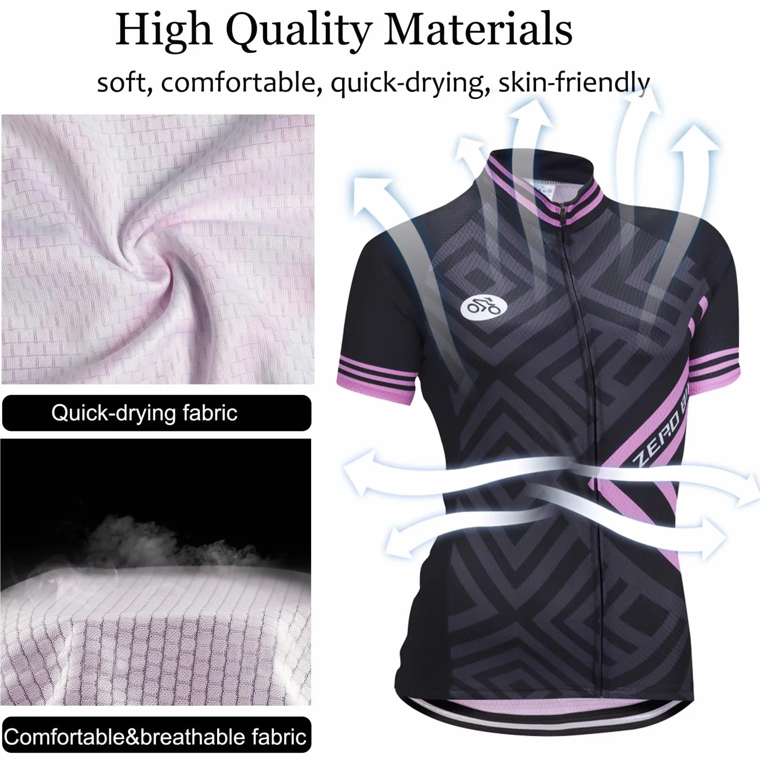 Donne Ciclismo Ciclismo Traspirante ad asciugatura Rapida Maglie Set, Jersey Ciclo Manica Corta Giacca + 3D Cuscino Imbottito Stretto Pantaloncini Pantaloni