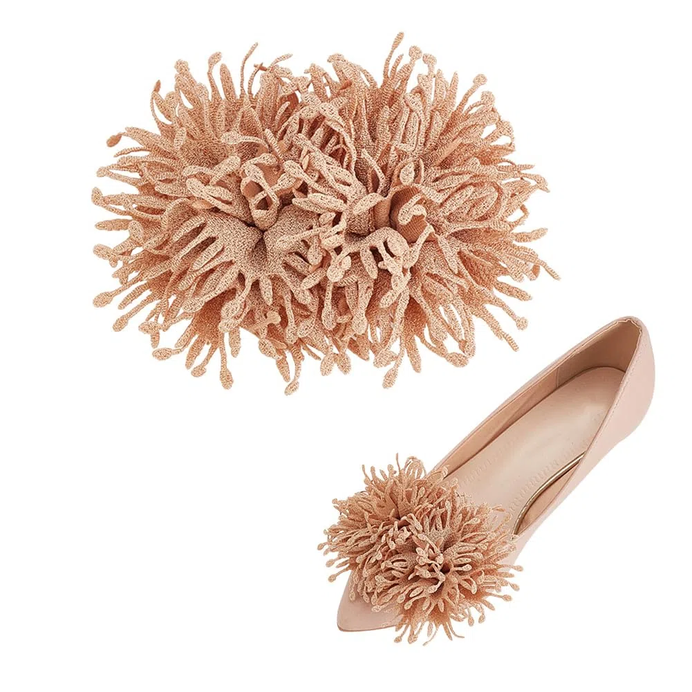 FINGERINSPIRE Clip per scarpe con fiori in tessuto 3D staccabili con tacco alto fibbia per scarpe da sposa in tessuto artificiale decorazione per scarpe con fiori artificiali ciondoli unico bordo
