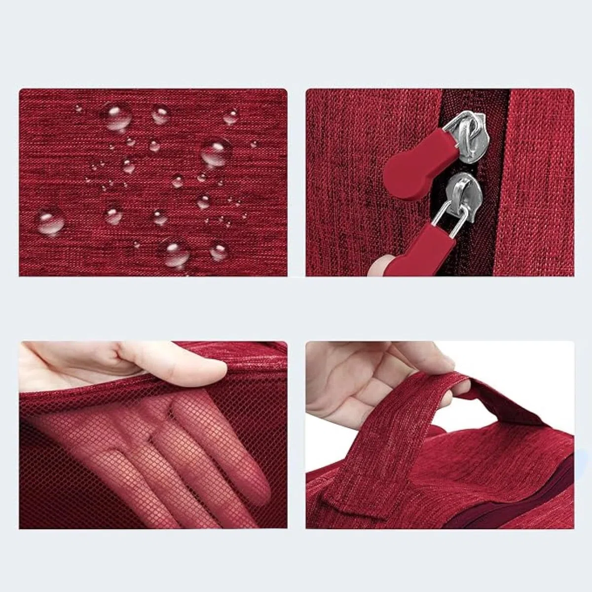 Borsa per Scarpe da Viaggio, Organizer Portascarpe per Sneaker, Sacchetti Portascarpe con Finestrella,Sacca Portascarpe per Casa, Trasparente Sacchetto per Scarpe Accessorio (rosso)