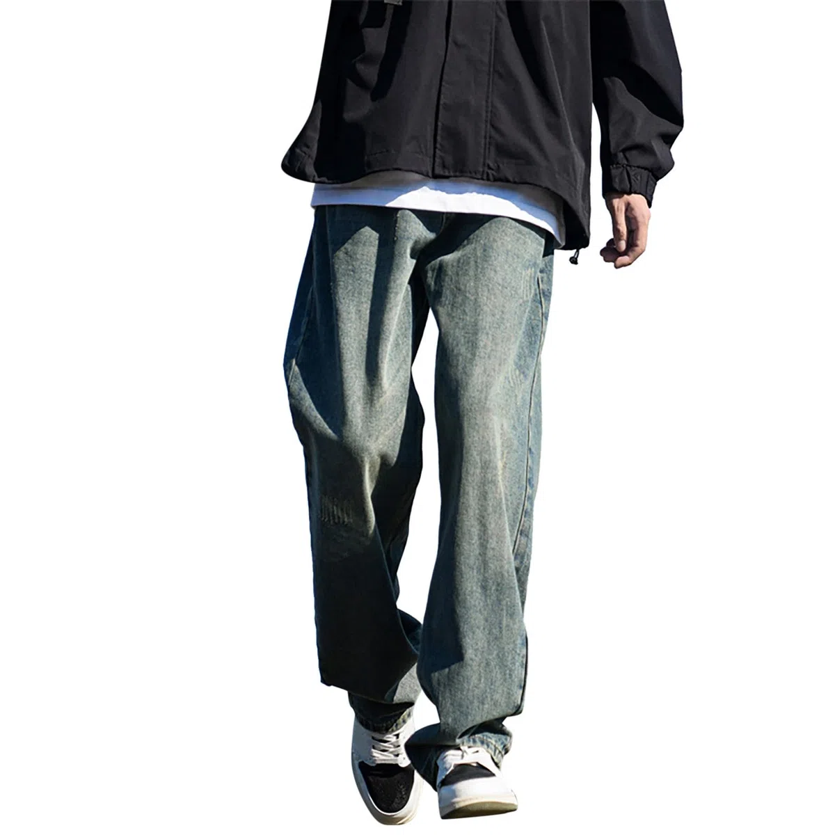 Jeans Baggy Uomo Strappati Larghi Zampa Slim Fit Pantaloni Elefante Invernali Salopette Loose Moto Flare Y2K Flared Cargo Bootcut