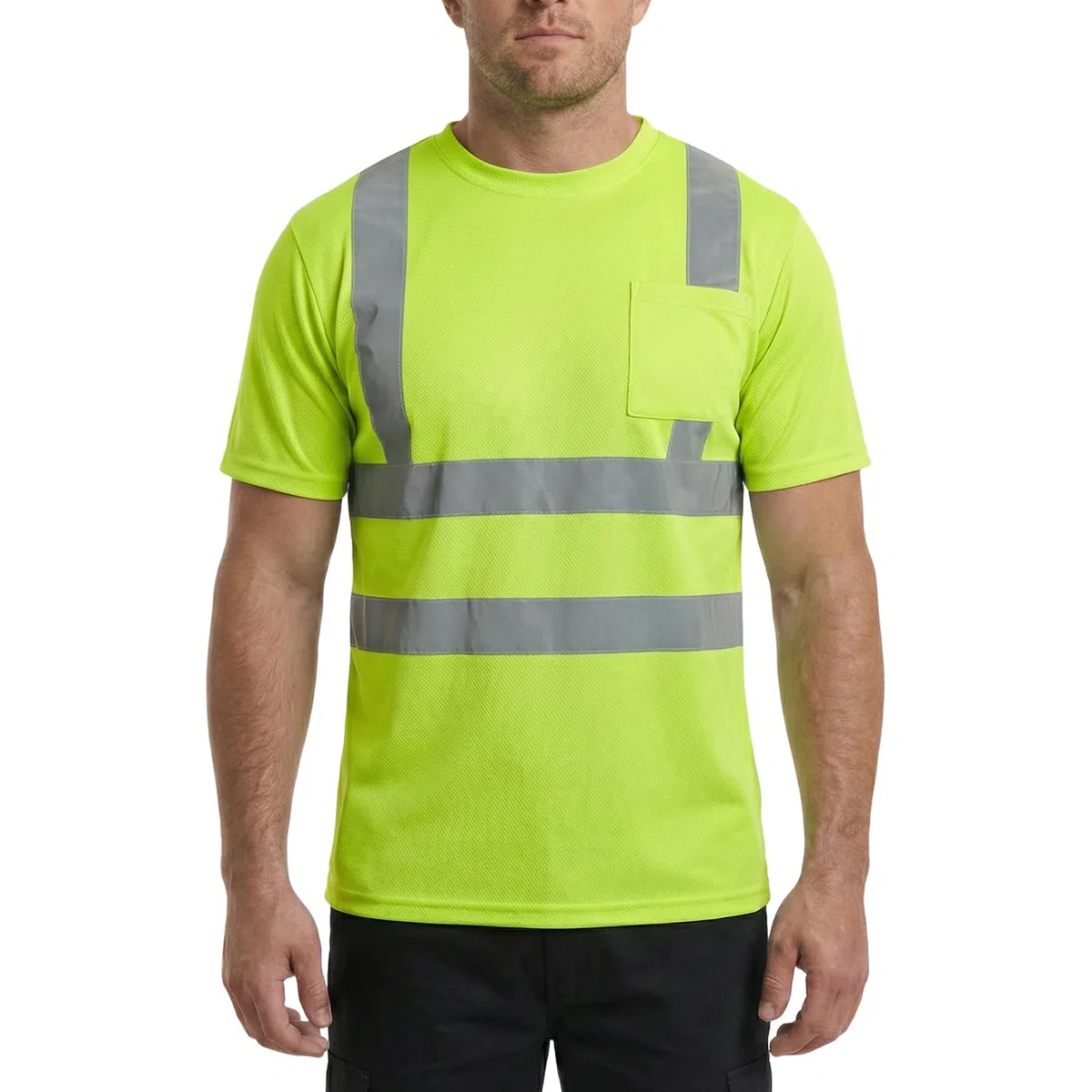 HYCOPROT T-Shirt ad Alta Visibilità Gilet di Sicurezza Riflettente Camicia a Maniche Corte Leggera e Traspirante Abbigliamento da Lavoro a Maniche Corte Camicie