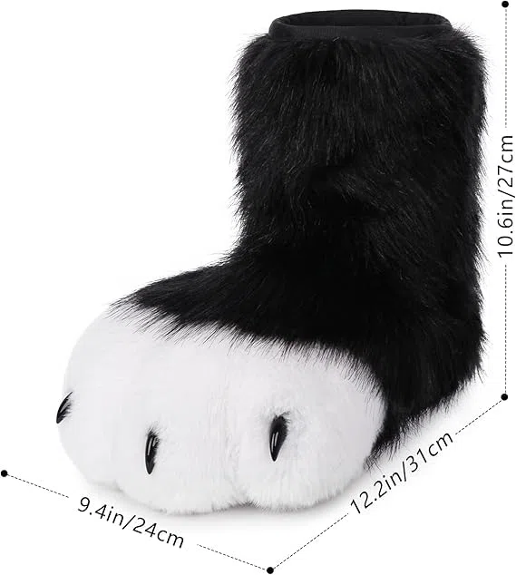 Gatto Lupo Cane Volpe Piedi pelosi Zampa, Piedi Zampa Artiglio Scarpe Stivali pelosi, Accessori per costumi per cosplay per adulti