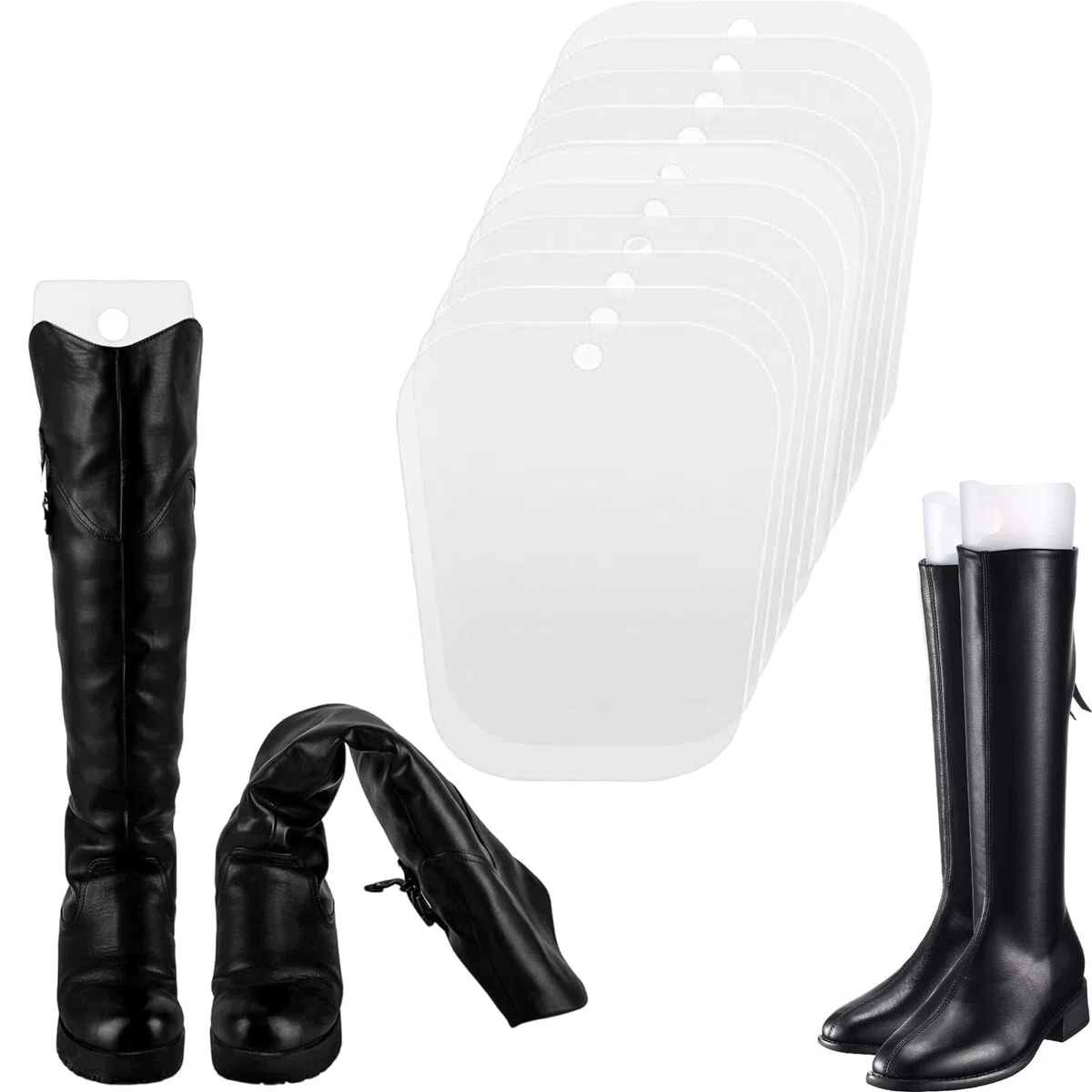 10 Pezzi Inserti Per Shaper Per Stivali (32 Cm) Supporti Di Stivali Alti Per Donne E Uomini Per Stivali Da Donna E Da Uomo (Bianchi)