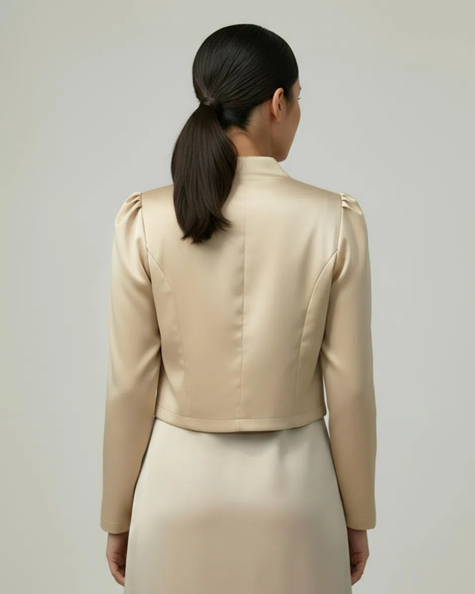 BlackButterfly Formale Raso a Maniche Lunghe Bolero Giacca