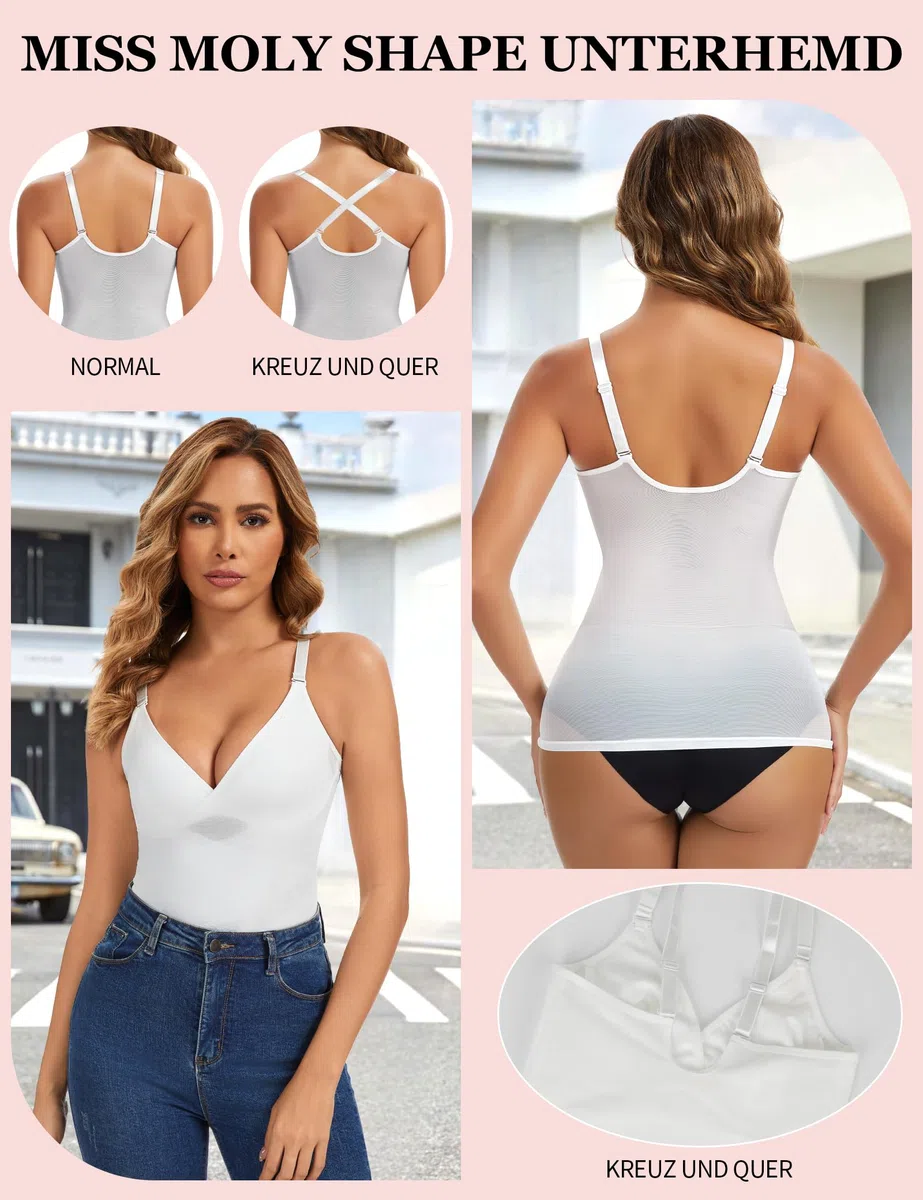 MISS MOLY Canottiera da donna in rete, modellante per la pancia, shapewear da donna, elasticità modellante
