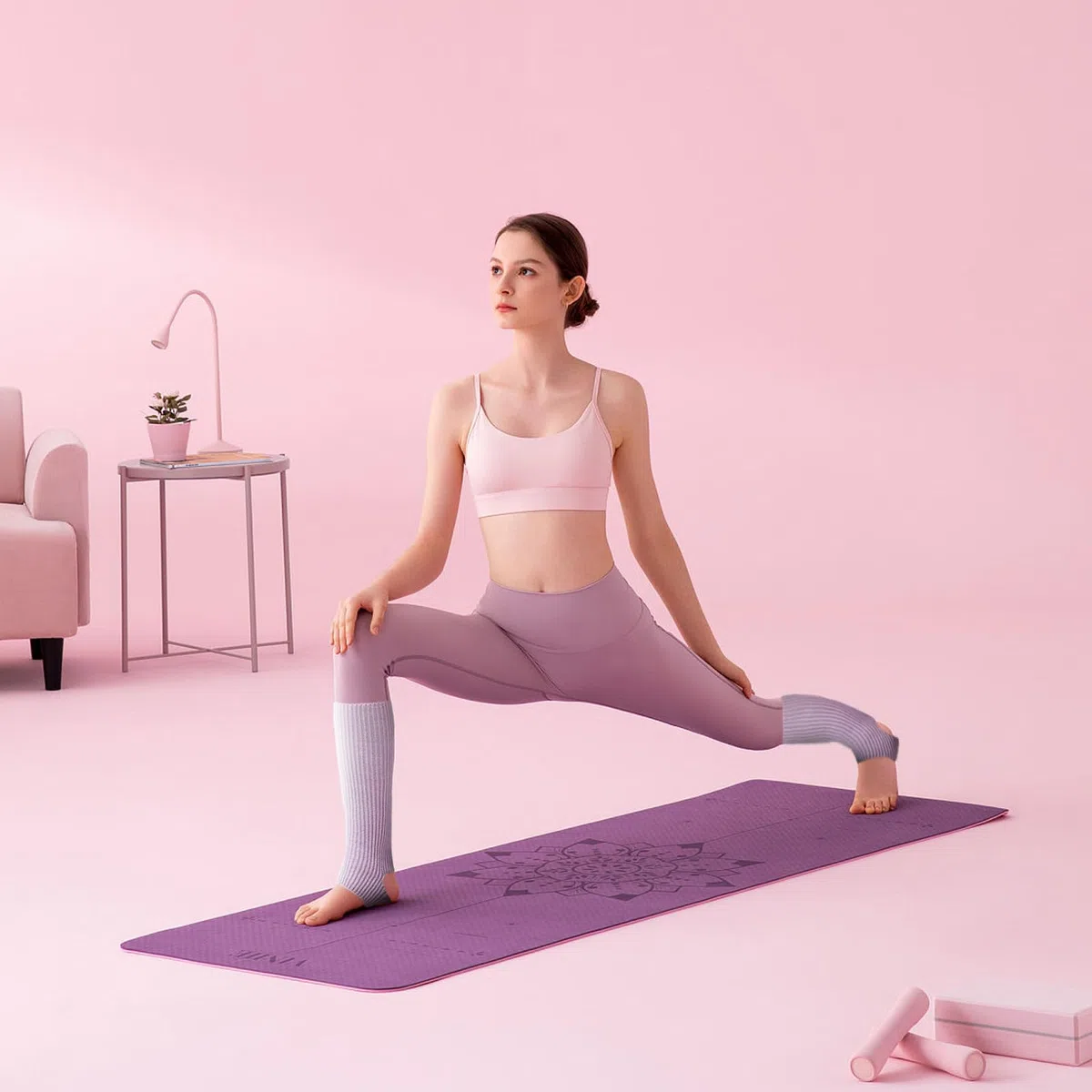 DWE - Calze da Yoga da Donna, lavorate a Maglia, Scaldamuscoli Sportivi per Palestra, Fitness, Danza Femminile, Abbigliamento Quotidiano