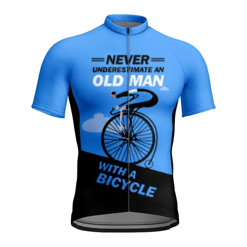 Old Man Maglia da Ciclismo Uomo Manica Corta Mountain Bike Bicicletta Camicia da Corsa Top Allenamento Sport T-Shirt
