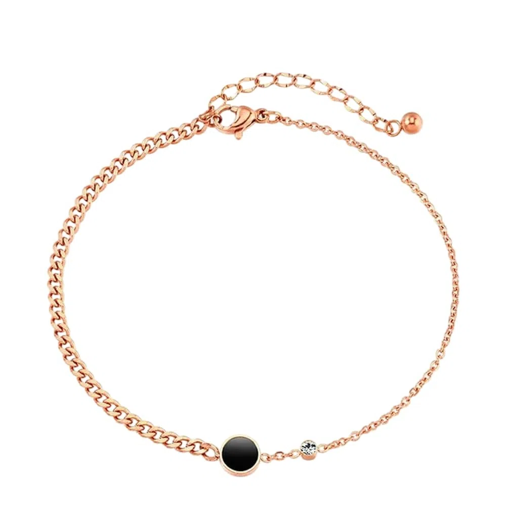 2 cavigliere in oro rosa 18 carati per le donne, catena alla caviglia, bracciale con ciondoli, accessori da spiaggia, gioielli di moda estivi