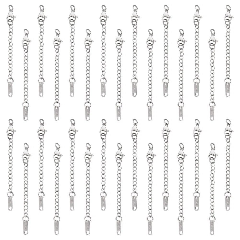 UNICRAFTALE 40Pz Estensore A Catena in Acciaio Inox 64~80mm Collana Bracciale Estensore A Catena Cavigliera Ciondolo Estensori A Catena Prolunga per Catena con Charms per La Produzione di Gioielli