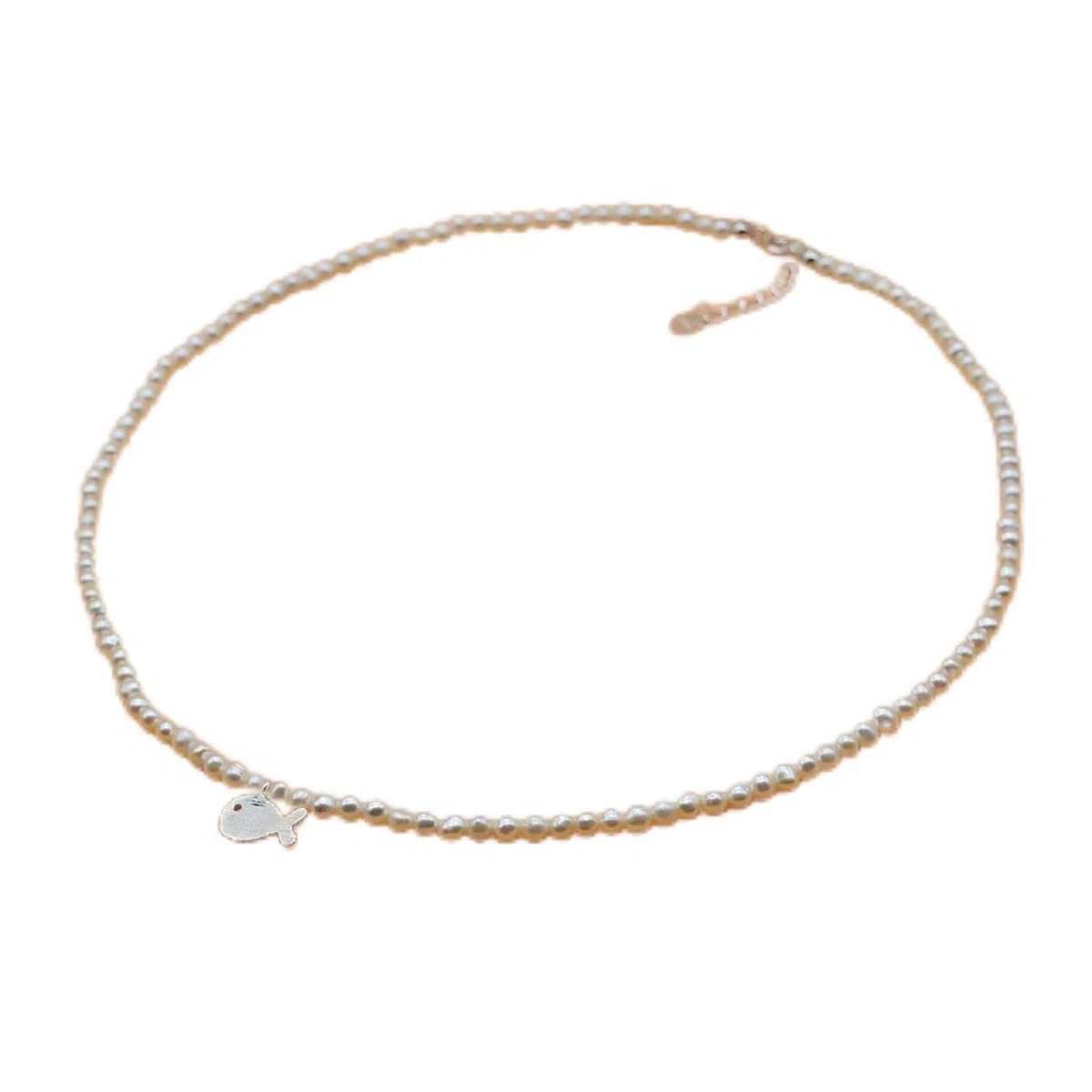 Collane da donna Simpatica collana di balene piccola collana di perle for ragazza con gioielli in argento fatti a mano in argento sterling 925 con perle naturali accessori alla moda