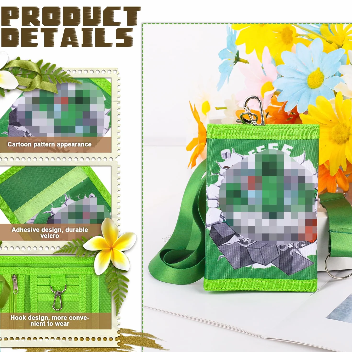 Portafoglio Bambino 24 * 12cm portafogli per bambini, Portamonete Bambino, Portafogli Bambini per regalo di compleanno, rientro a scuola (Verde)
