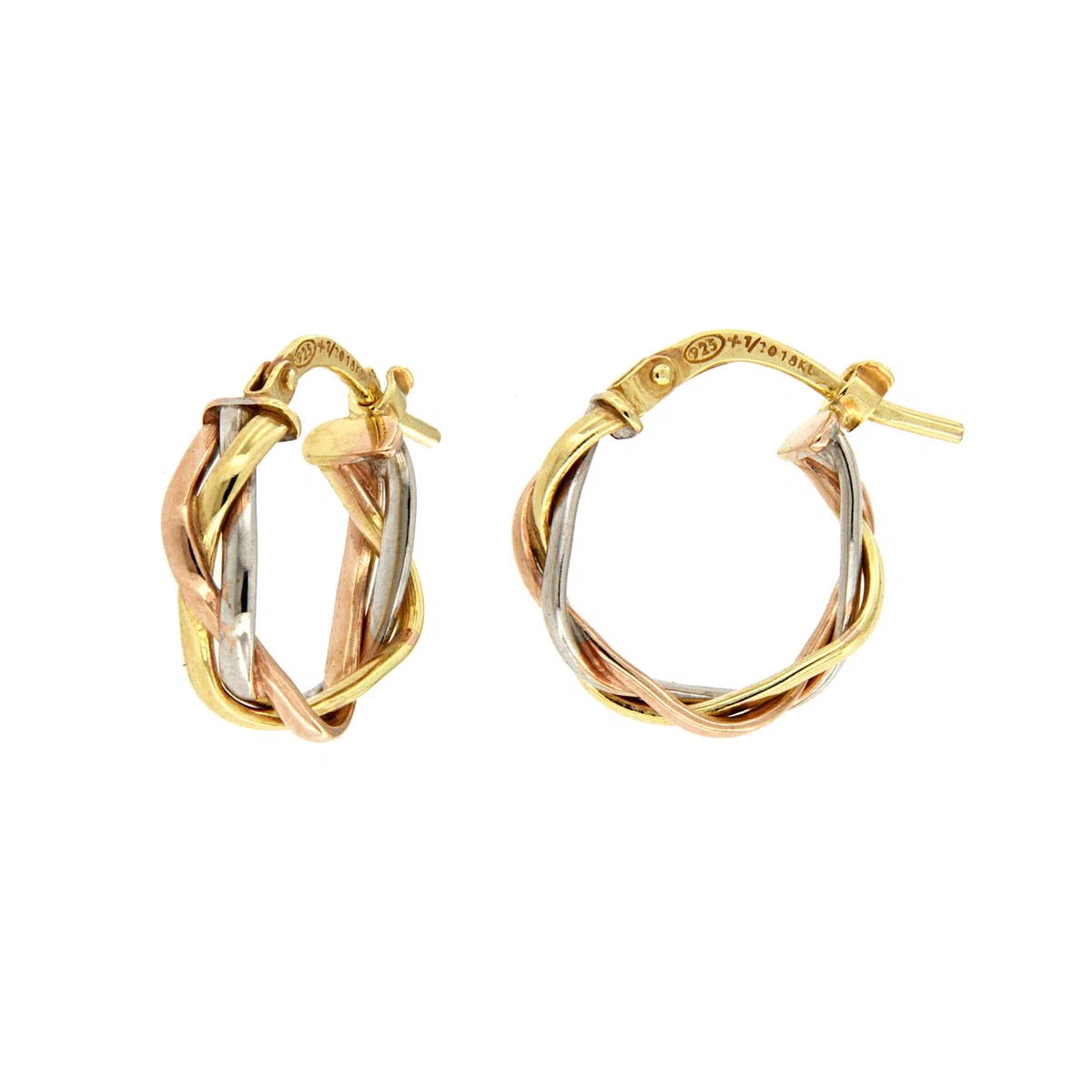 DelPia, Orecchino Modello Dea Aita Treccia in Oro 18 carati e Argento Sterling 925