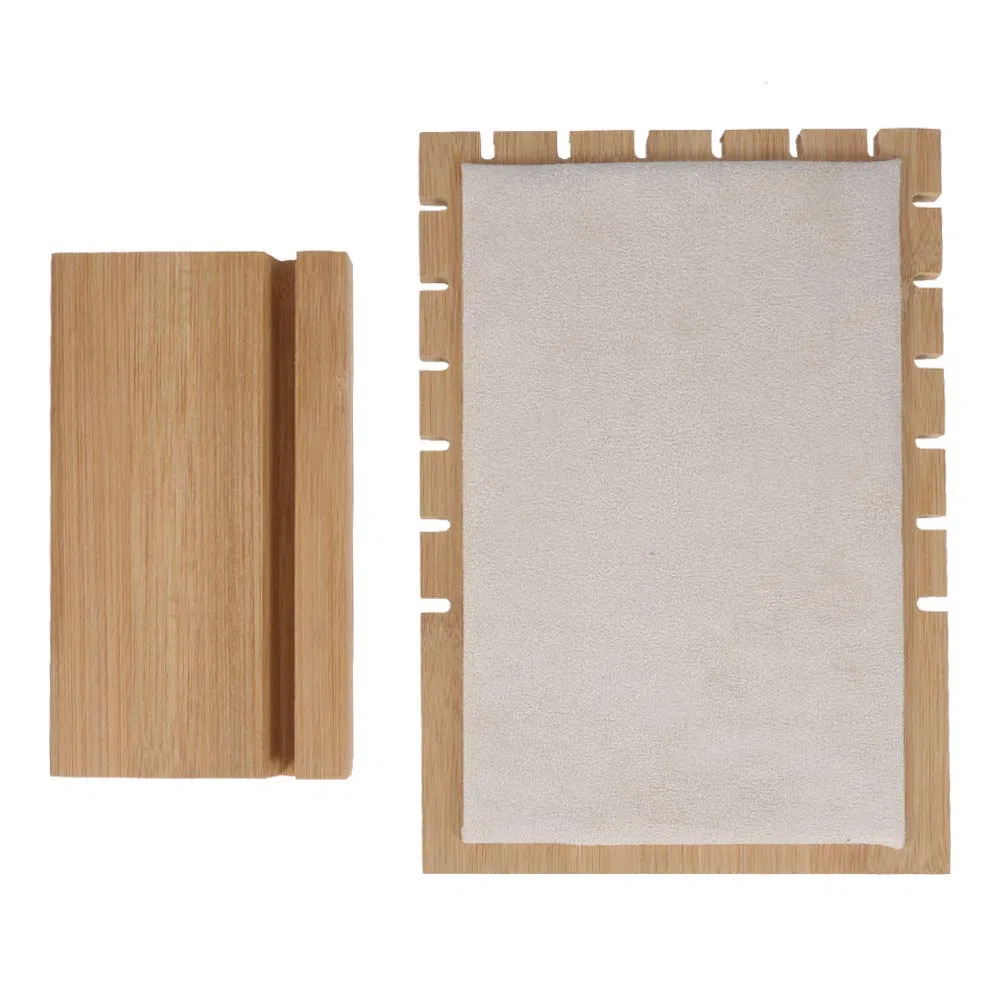 Focket Porta Gioielli, Porta Gioielli Organizzatore, Legno Ecologico Durevole Rimovibile per Collana per Ciondolo(Beige)