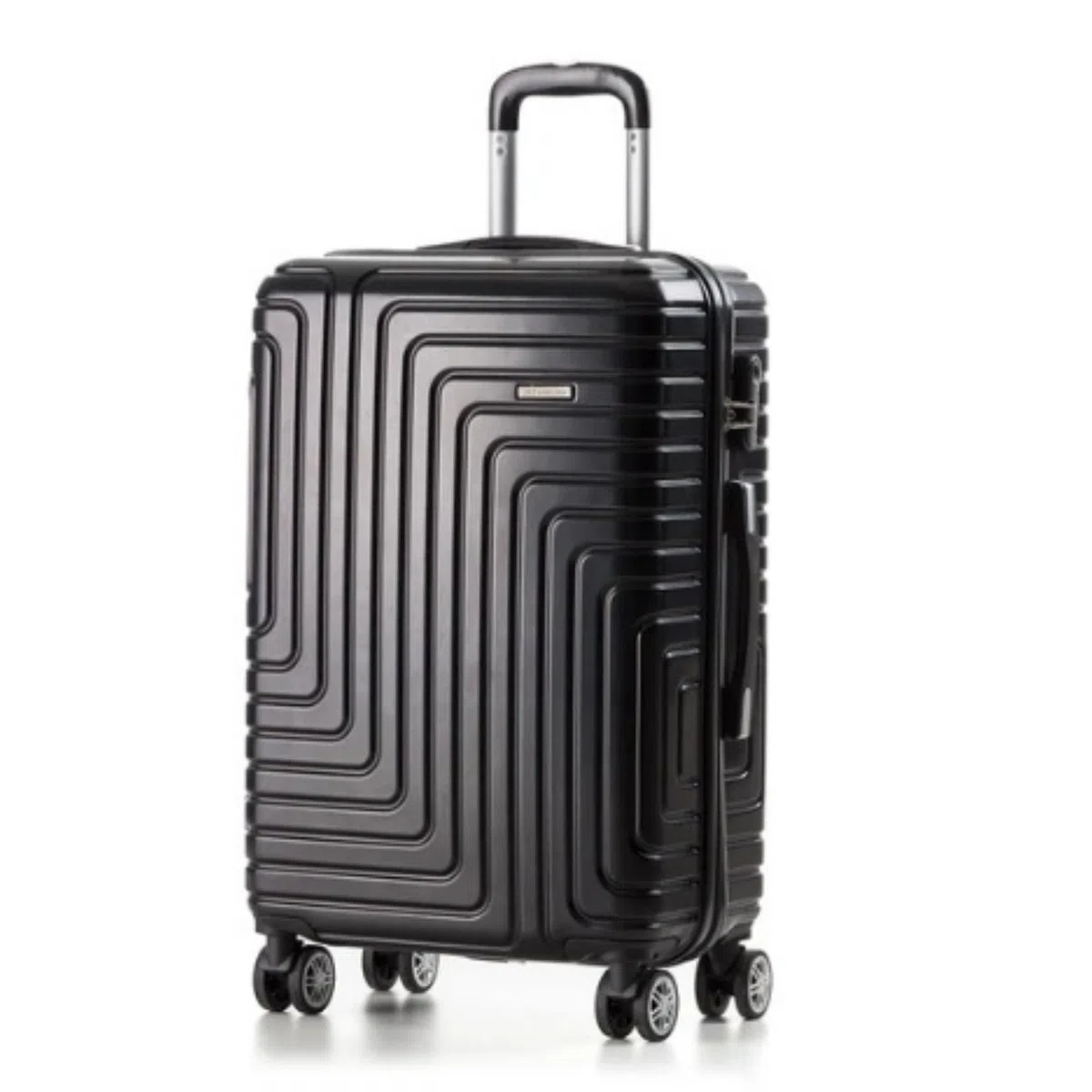 Set di 6 valigie con 4 trolley rigidi a ruote doppie + 2 beauty case, antigraffio antiurto lacci interni tasche con zip valigie da viaggio resistenti leggere da 39 a 55 cm nere eleganti