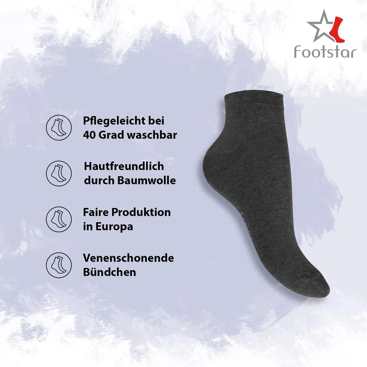 Footstar! Donne Uomo - 10 Coppia SNEAK IT! calze corte gambo corto