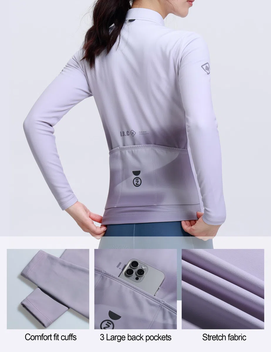 INBIKE Maglia Ciclismo Donna Invernale Giacca Ciclismo in Pile Giacca Bici Donna Antivento Termico Aderente per MTB Bici Running