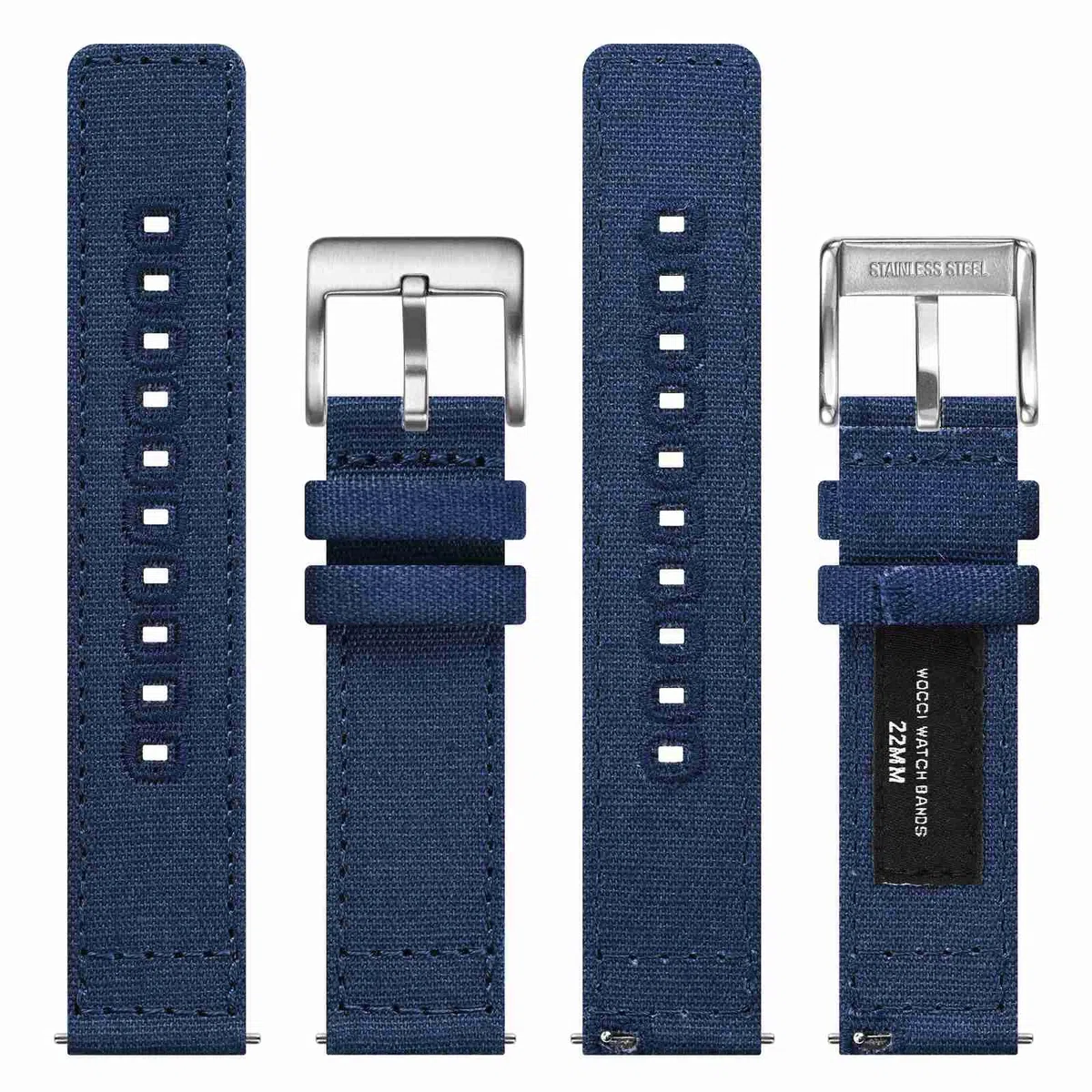 WOCCI Cinturino per Orologio, Tessuto in Tela per Vele, Sgancio Rapido, Compatibile Lug Larghezza 18mm 19mm 20mm 22mm 24mm