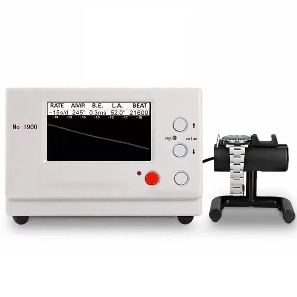 Tester per Orologi Multifunzione, Cronografo N. 1900 con Schermo Lcd e Microfono, Strumento di Calibrazione per Orologi da Polso, per Riparazione di Orologi Meccanici
