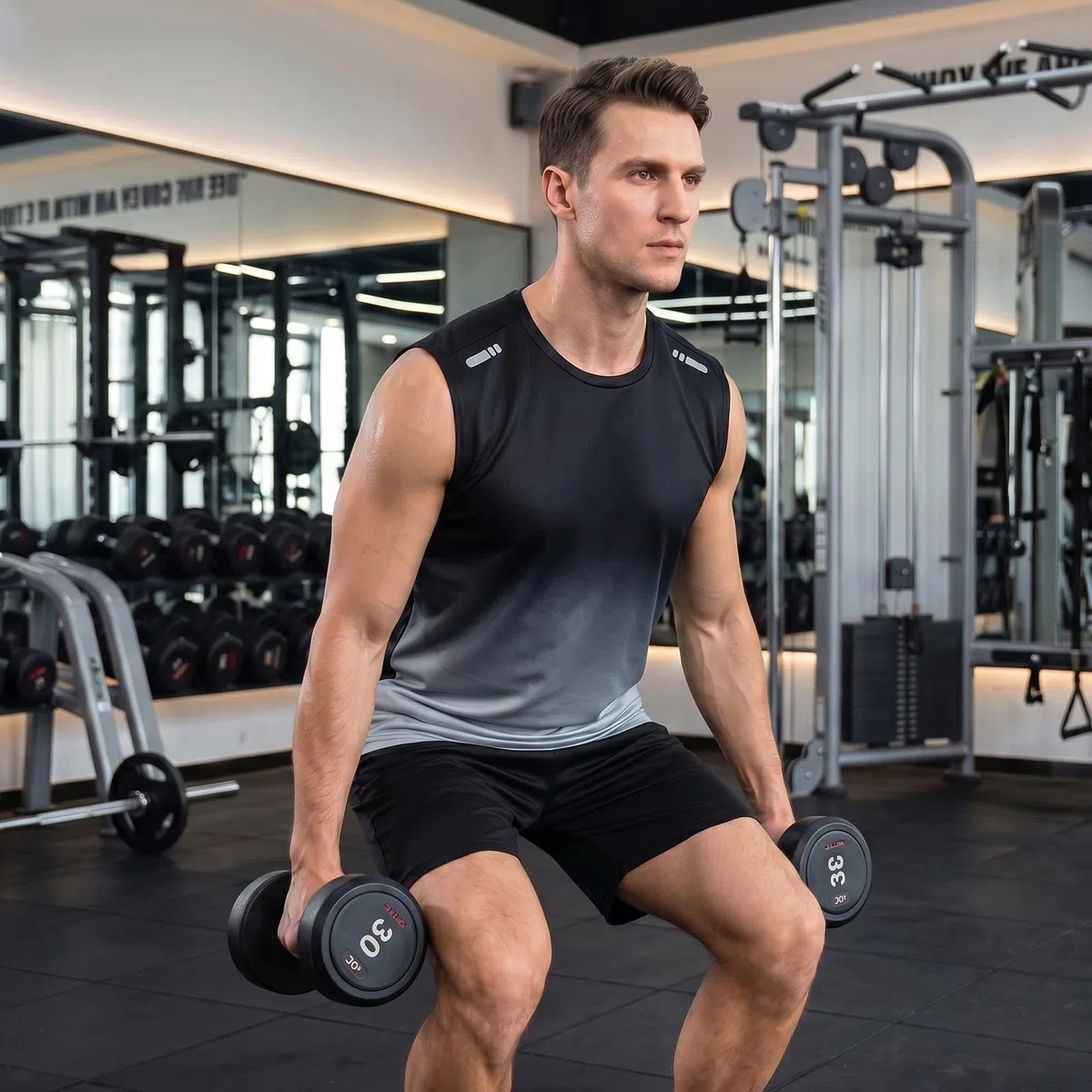 Canotta da Uomo Senza Maniche in Rete Traspirante Sportiva Canottiera Asciugatura Rapida Sportive Maglietta Funcional con Striscia Riflettente per Palestra Corsa Bodybuilding Allenamento