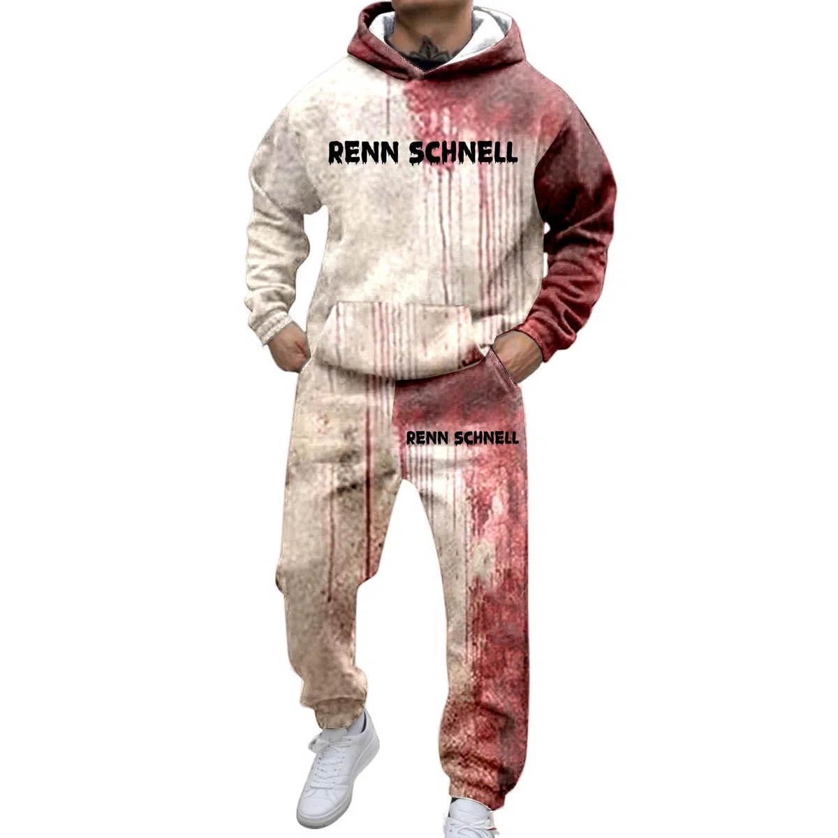 Générique Tuta da uomo 2 pezzi in cotone da jogging sportivo con maglione e calze da jogging per abbigliamento casual confortevole e morbido allenamento palestra A51