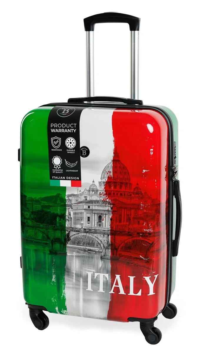 BERTOO Italia Valigia rigida XXL Large 99L, bagaglio da stiva leggero in ABS+PC con 4 ruote girevoli staccabili, lucchetto a combinazione, 75cm