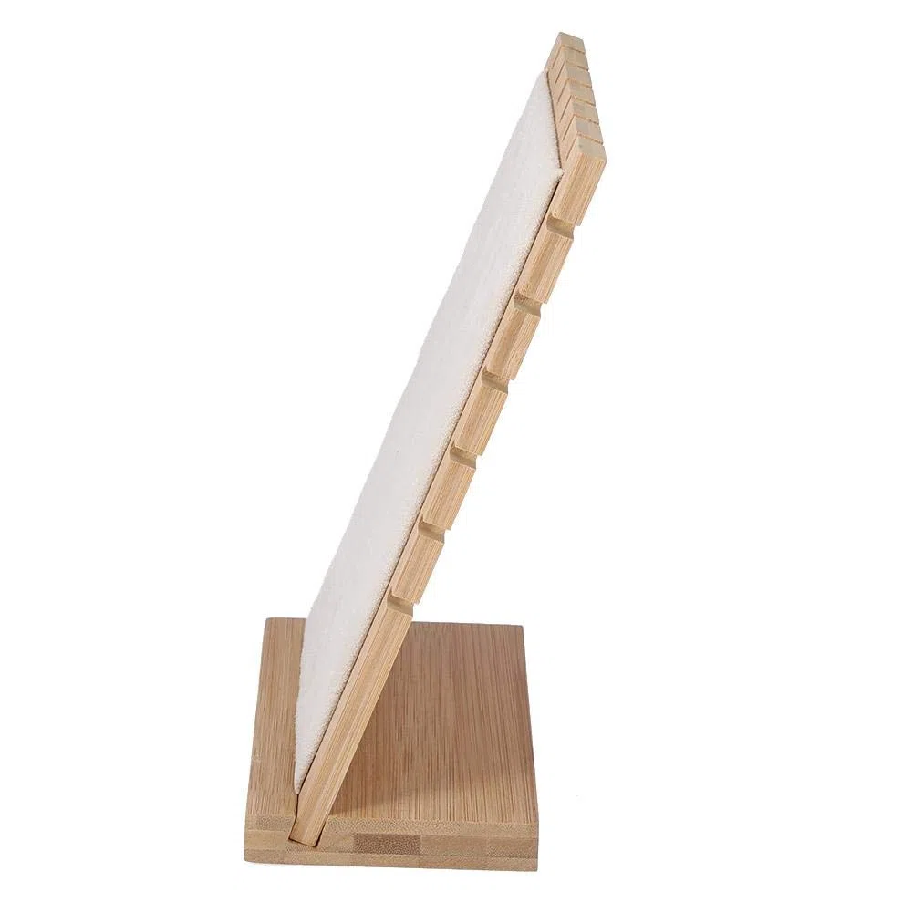 Focket Porta Gioielli, Porta Gioielli Organizzatore, Legno Ecologico Durevole Rimovibile per Collana per Ciondolo(Beige)