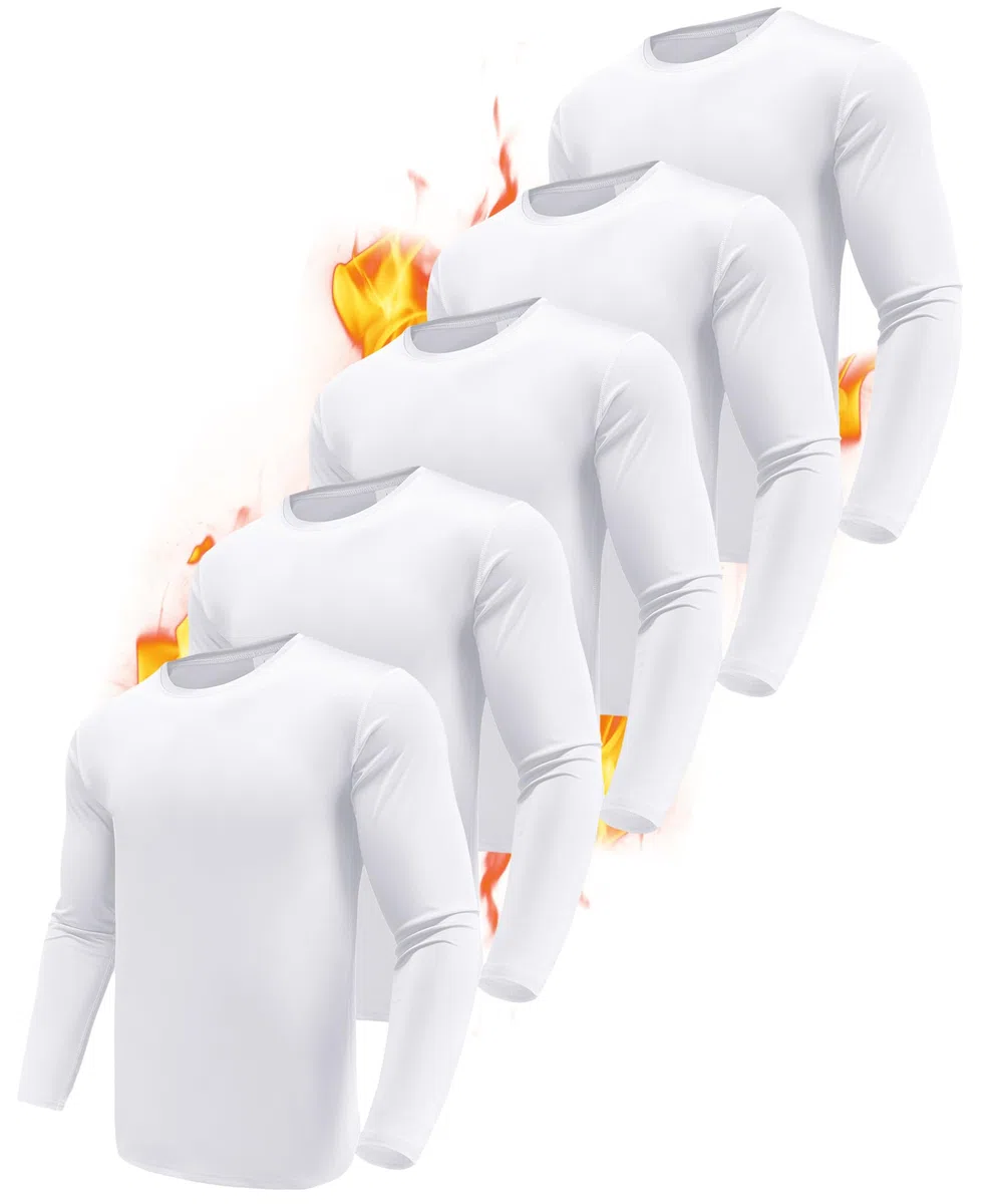 Boyzn Men's 1, 3 or 5 Pack Performance Long Sleeve T-Shirts, Quick Dry UPF 50+ Sun Protection Shirts, Moisture Wicking Sports Long Sleeve Running Tops, Athletic Gym Workout Shirts for Fishing Running