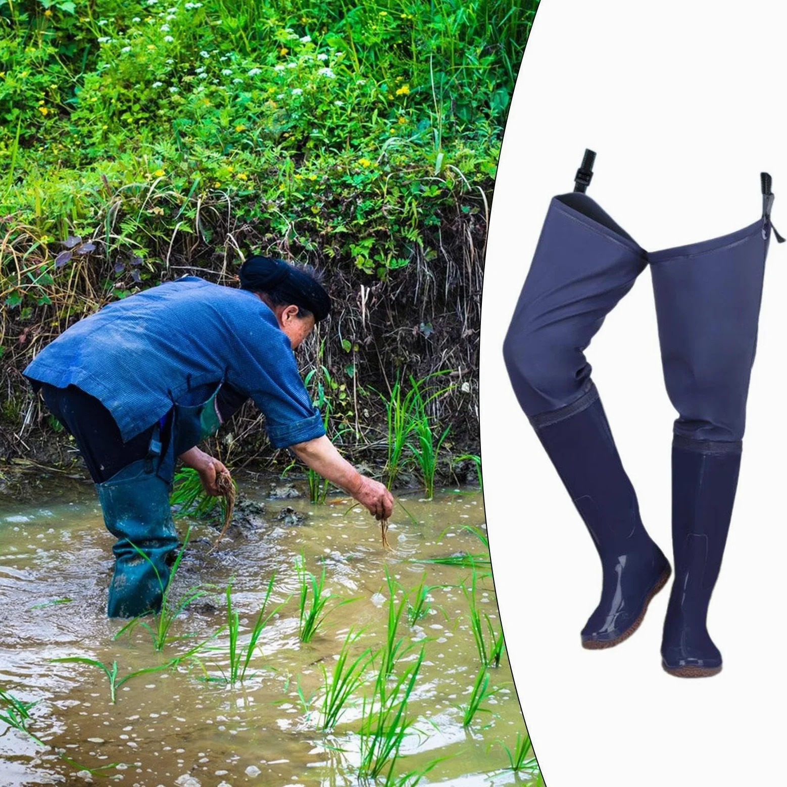 Stivali Da Pioggia per Adulti, Pantaloni Da Pesca, Calzini Da, Stivali Da Pesca Impermeabili per L'agricoltura