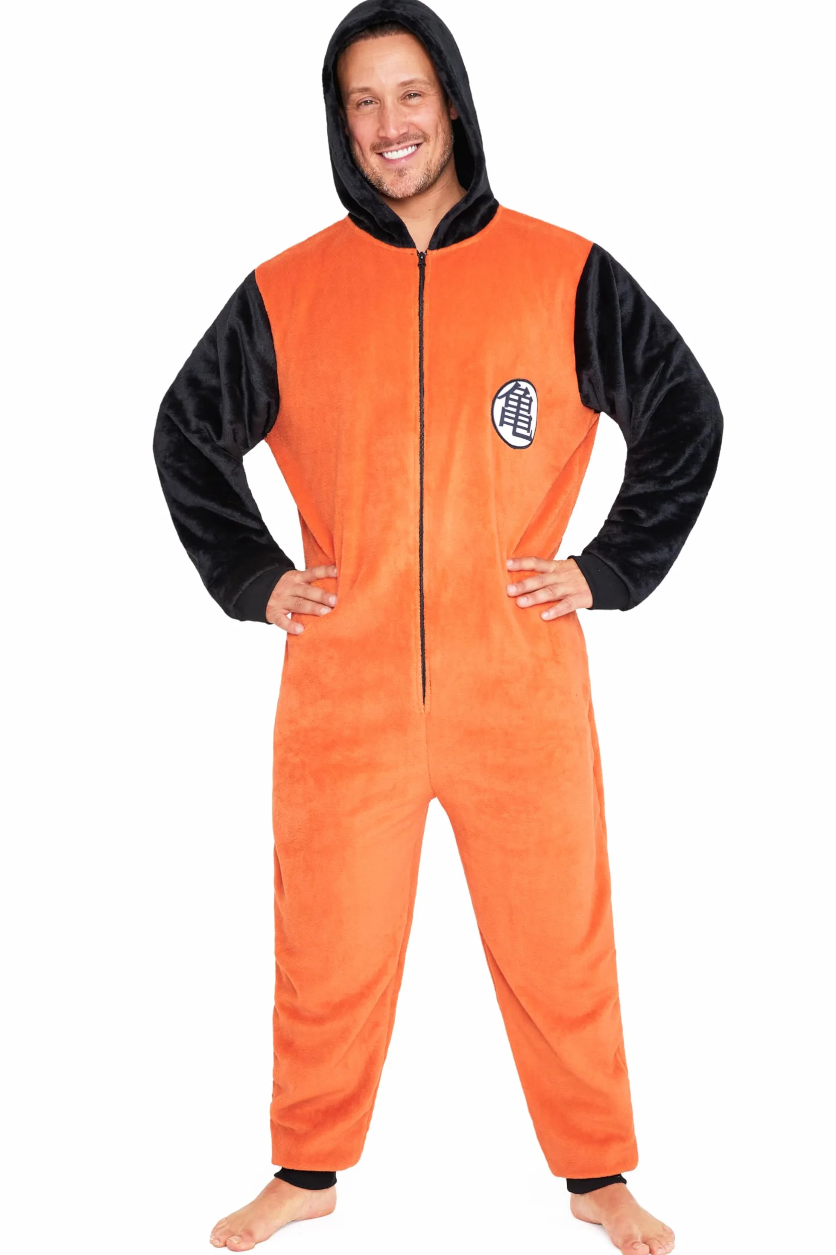 Dragon Ball Z Pigiama Intero Uomo con Cappuccio, Pile Tuta Intera - Regalo Uomo