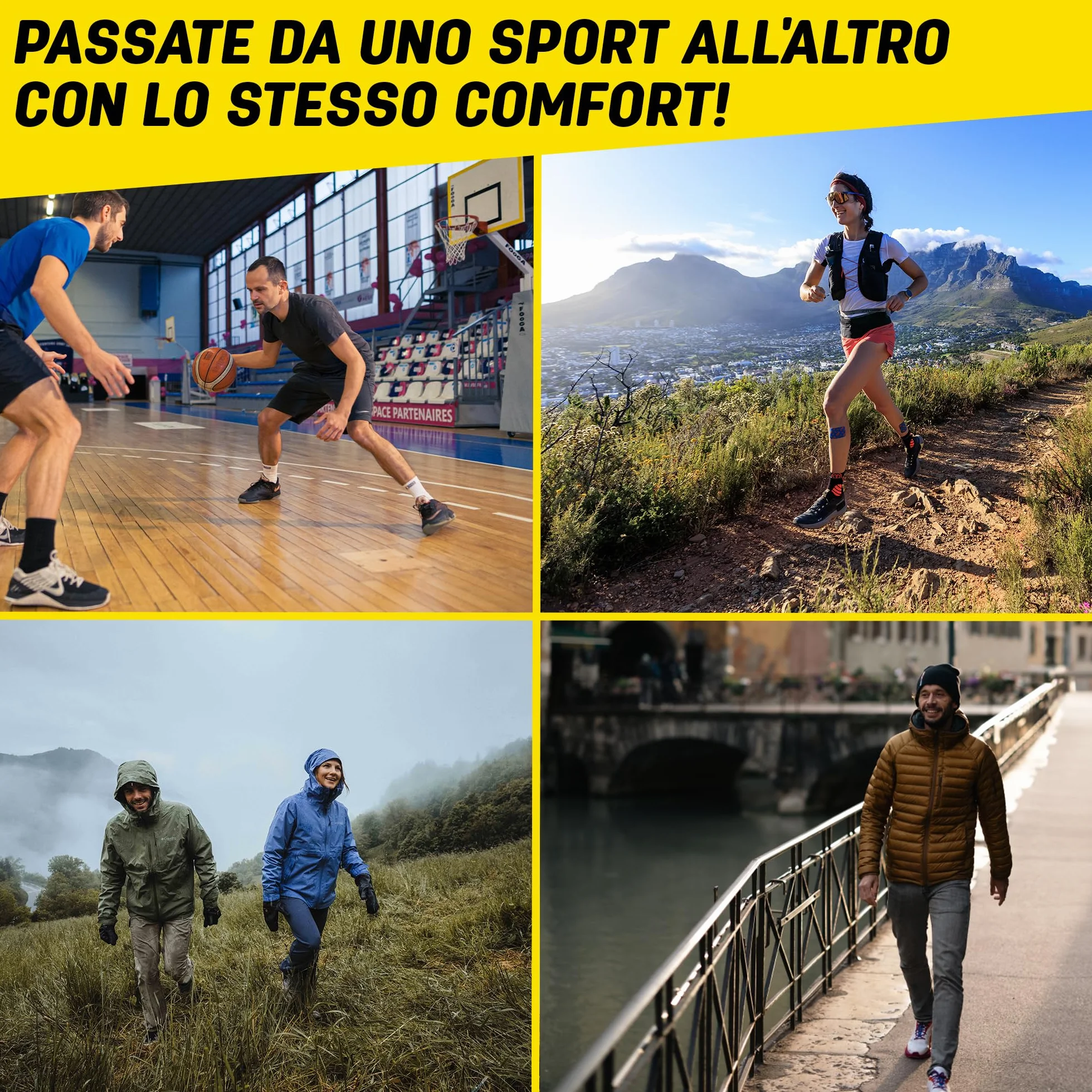 Sidas Solette 3Feet Activ' Mid, Corsa e Multisport, per Arco Plantare Medio, Assorbimento degli Urti, per Scarpe da Uomo e Donna