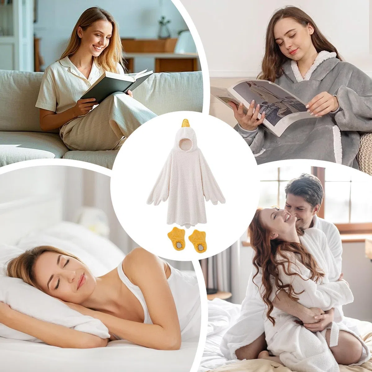 Coperta con cappuccio, design a forma di oca, oversize indossabile, grande coperta con cappuccio per film, serate, feste, riunioni di famiglia, campeggio, viaggi, casa, soggiorno, camera da letto