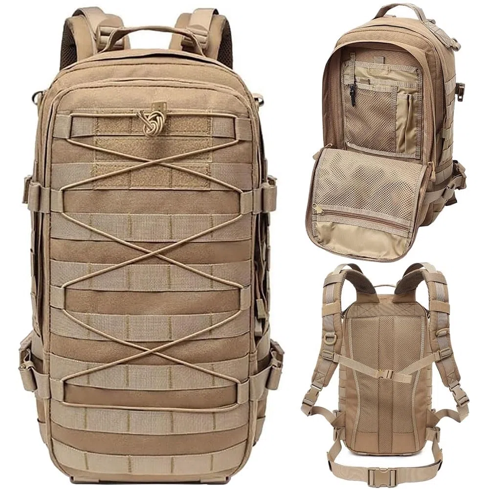 Zaino Borsa per Utensili, Sport All'aperto Alpinismo E Caccia Borsa, Viaggio Escursionismo Pesca Multifunzionale-Nero