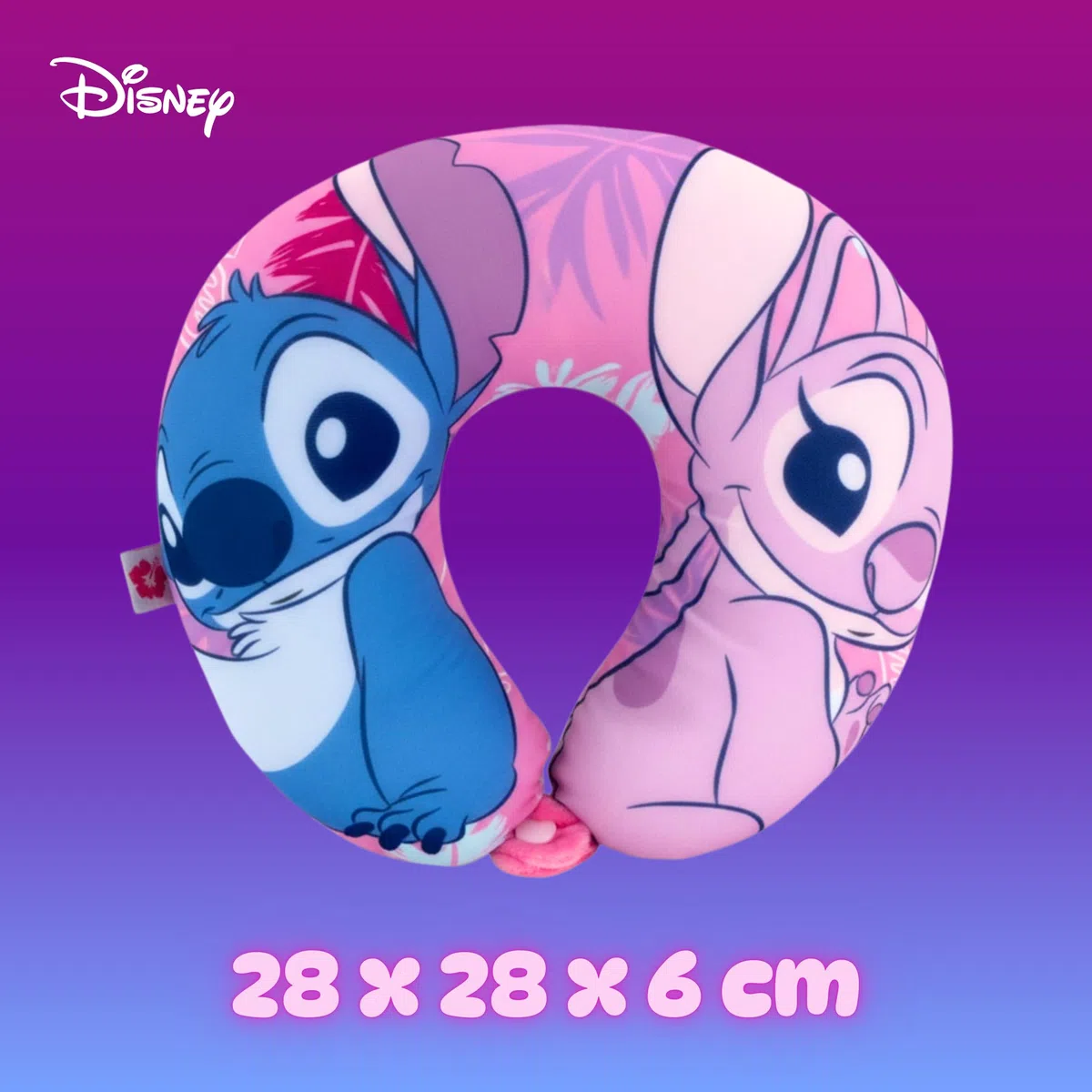 Disney Stitch e Angel Cuscino da Viaggio per il Collo, Cuscino per il Collo in Memory Foam, Cuscino da Viaggio dal Design Regolabile, Regalo per Ragazze e Adolescenti