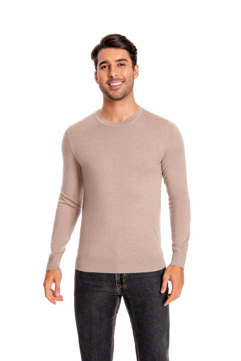 Men's 100% Extrafine Merino Wool Long Sleeve Crew Neck Jumper