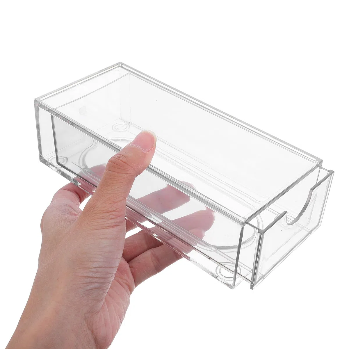 Organizer Resistente e Facile da Identificare per Accessori Chioma 4 Pezzi in Plastica Trasparente Cassetti Grandi per Armadio e Scrivania