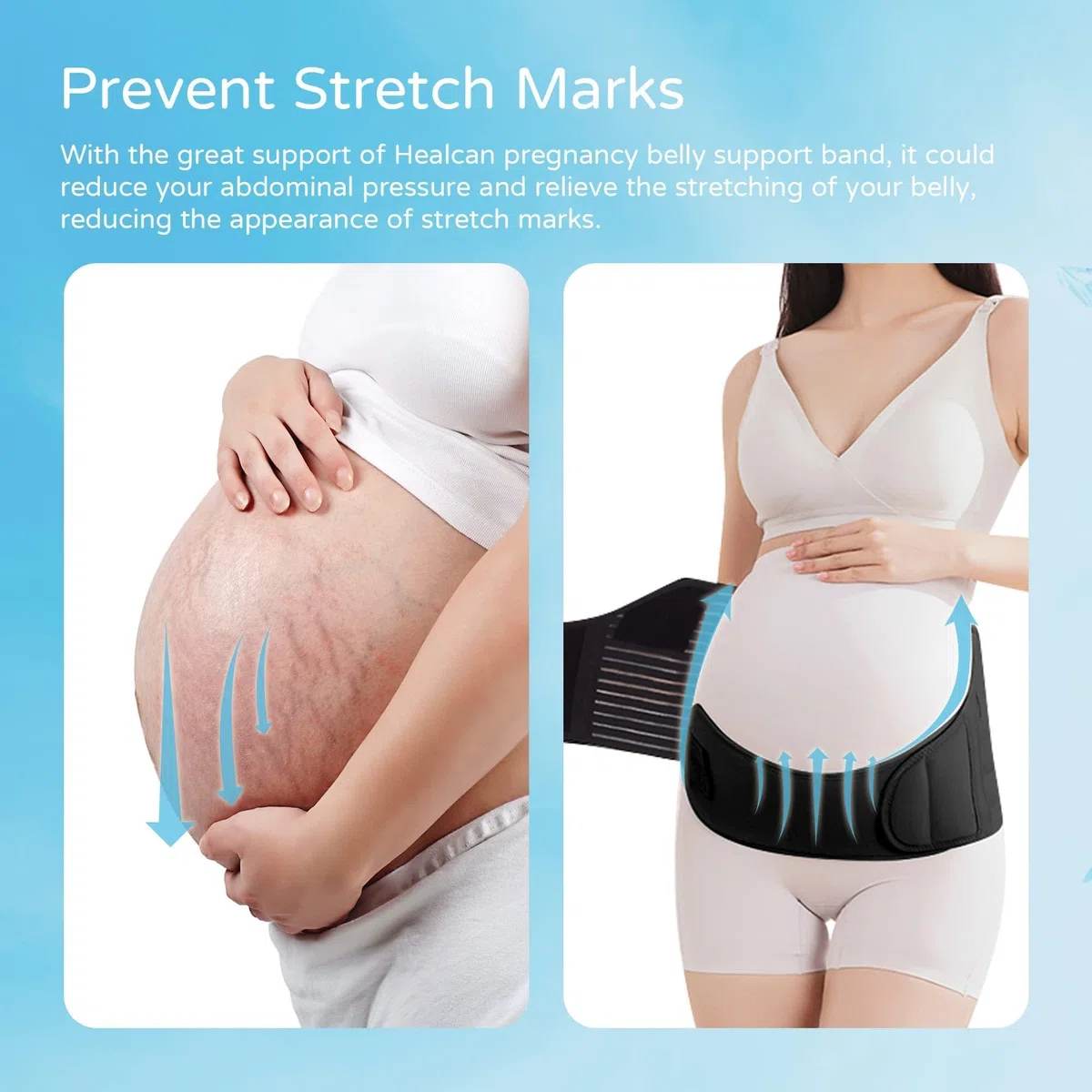 Fascia Gravidanza Sostegno, ancera Gravidanza Traspirante Regolabile, Premaman Fasce di Sostegno, Alleviare il Dolore Alla Schiena, Maternity Band Belt (Nero)