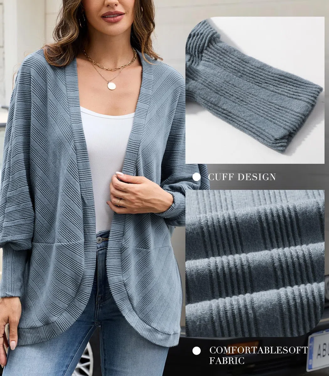 Cardigan da Donna Casuale Manica Lunga Maglione Leggero Scollo a V Elegante Manica Lunga Giacca Cardigan