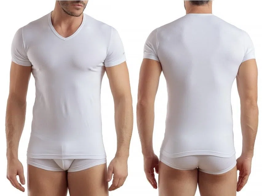 Enrico Coveri Maglia Intima Uomo Mezza Manica Scollo a V Elasticizzata 1001