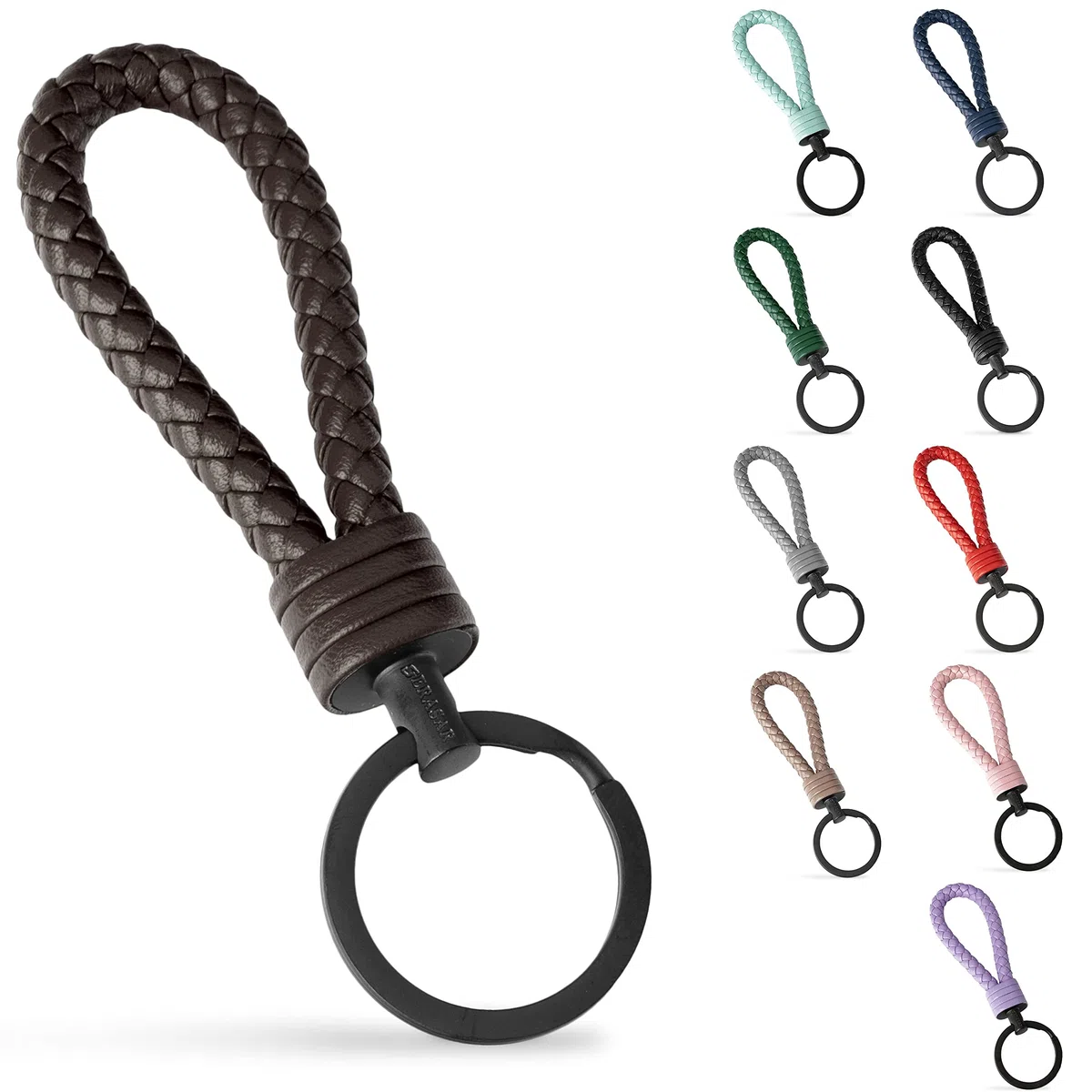 SERASAR Portachiavi [Strong] - Portachiavi in Pelle Premium con Anelli Aggiuntivi per Chiavi Piccole, Migliori Ganci per Chiavi Auto, Moto, Biciclette, di Casa - Uomo e Donna