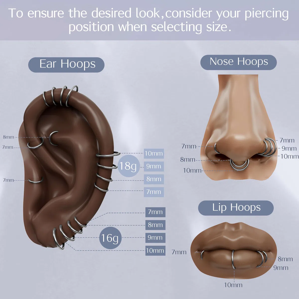 BodyBonita Nostril Piercing Naso In 16G/18G Titanio Orecchini Cerchio Anello Per Septum Conch Helix Uomo Con Design Pugnale Clicker Trago Cartilagine Lobo Ipoallergenico Gioielli Di Stile Moderno