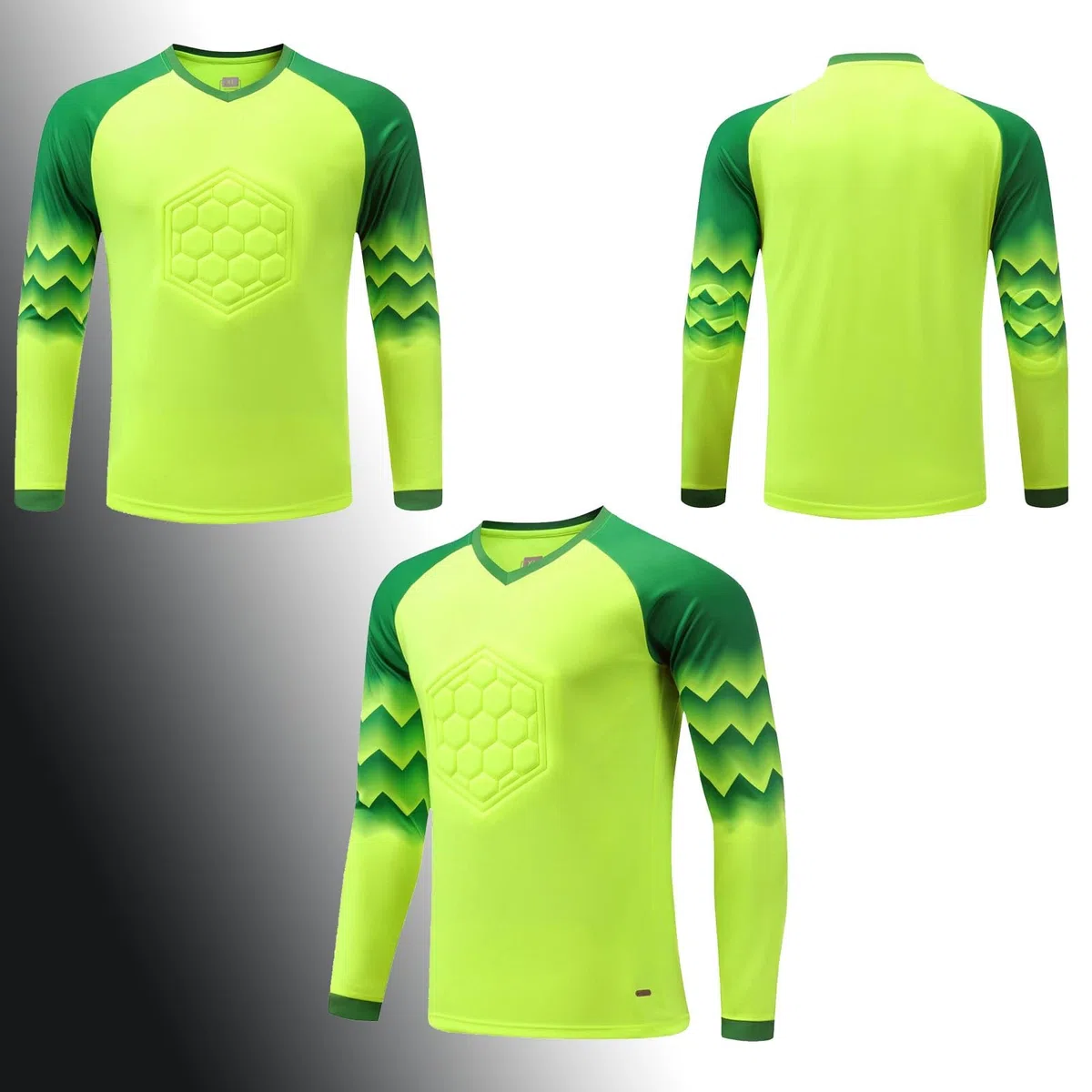 Personalizzabile Maglia da Portiere, Set Adulto/Bambino, Personalizzabile,Maglia Portiere Maglia Calcio Portiere Uomo Bambini con Nome Numero Logo Squadra(Green)