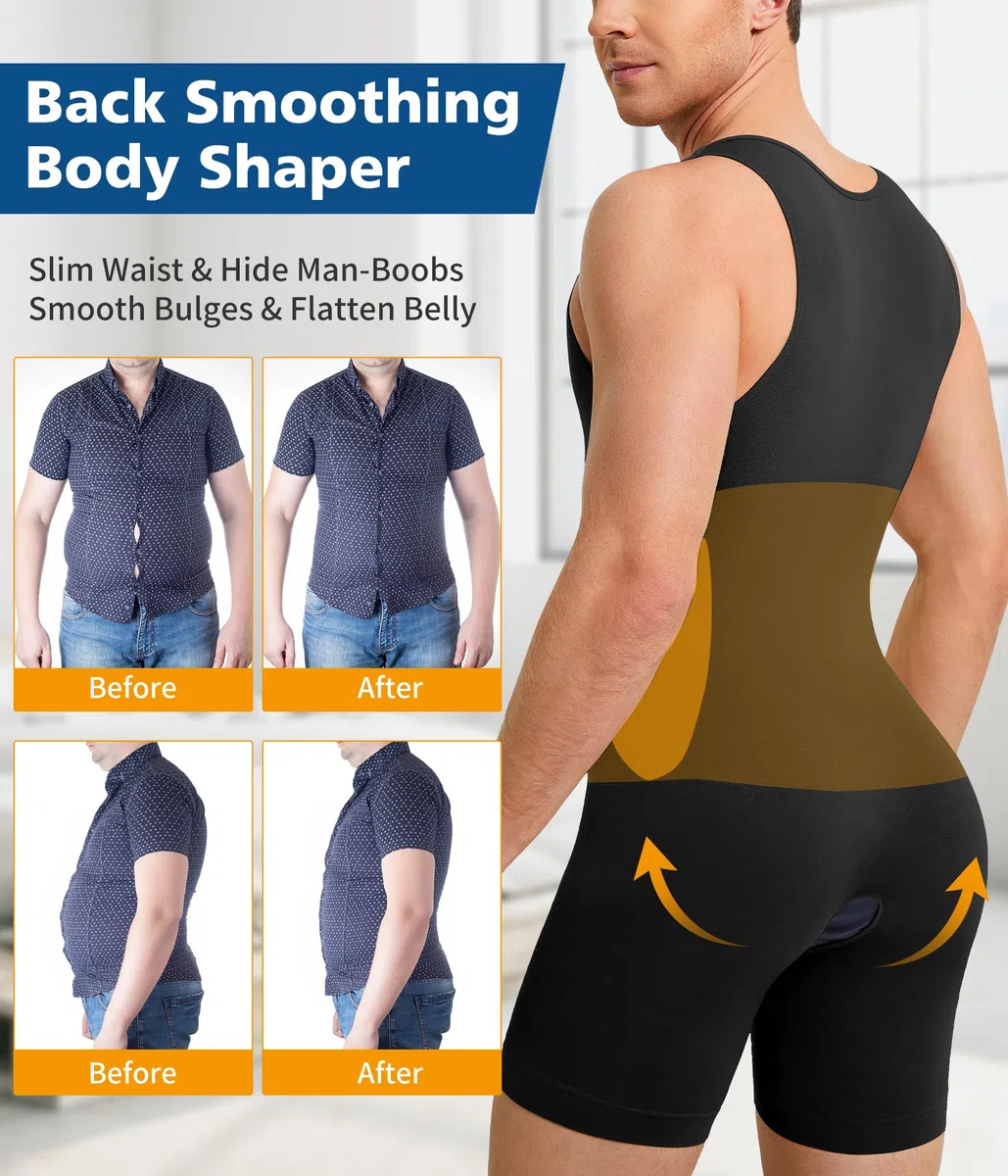 Abbigliamento uomo, controllo dell’addome, body trainer, modellatore del corpo, camicie di compressione, pantaloncini per dimagrire l’addome
