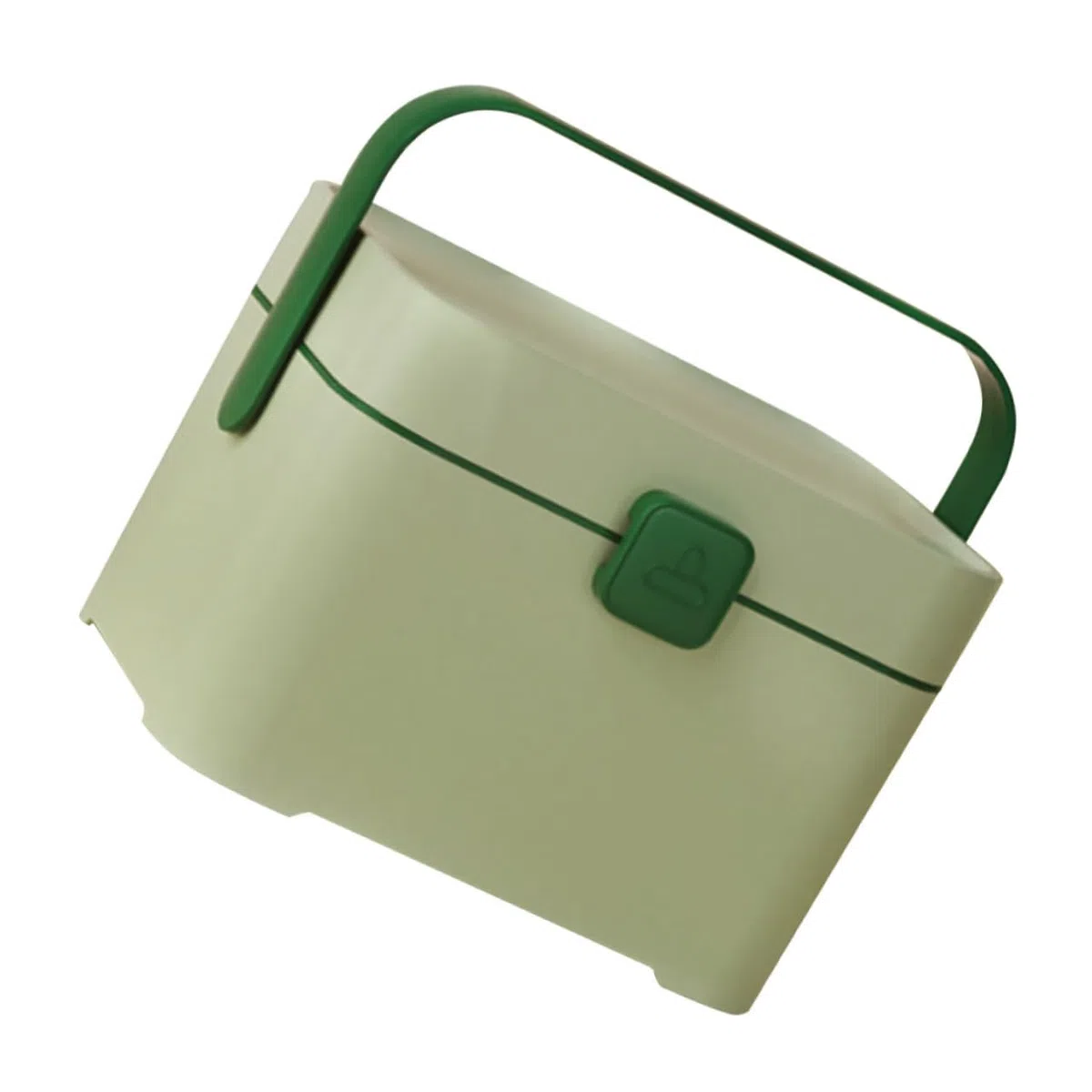 Scatola di Stoccaggio Portatile Maniglia in Plastica Verde | Organizer Multiuso per Gioielli e Articoli da Ufficio, Facile da Trasportare in Viaggio e Trasloco