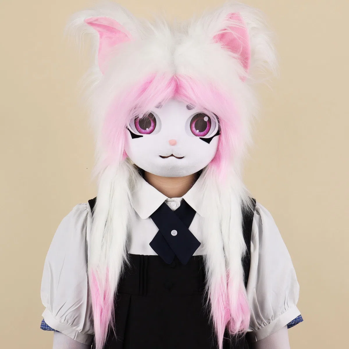 Peluche maschera pelosa Festival Attrezzatura per cosplay Comodo copricapo per animali Perfetto per giochi ruolo eventi in costume Accessorio anime Halloween